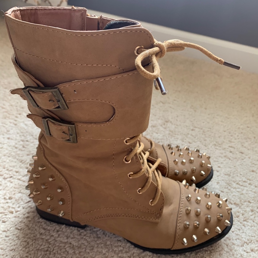 Studded Combat Boots Size 8